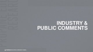 INDUSTRY &
PUBLIC COMMENTS
 