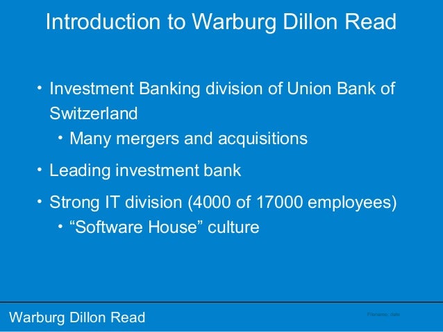 1999 Industrial Placement At Ubs Warburg