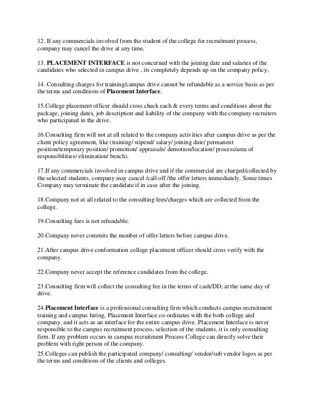 student placement letters