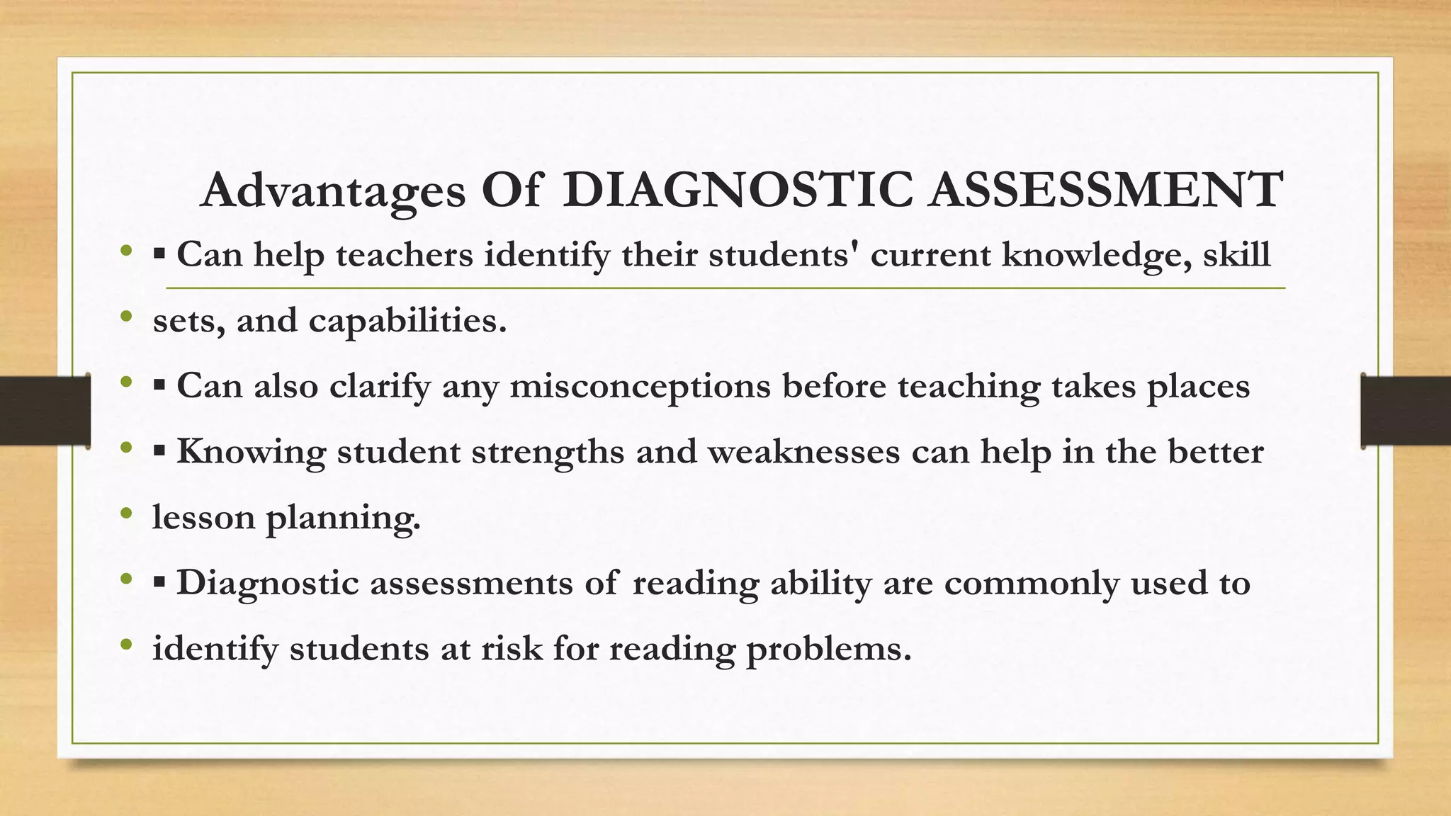 Placement diagnostic assessment PPT Placement diagnostic assessment PPT