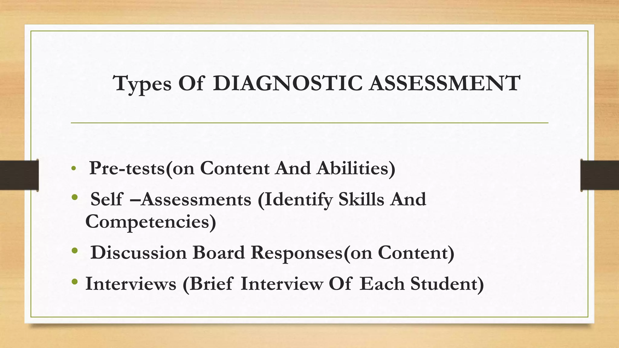 Placement & diagnostic assessment | PPTX
