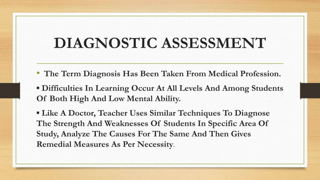 Placement diagnostic assessment PPT Placement diagnostic assessment PPT