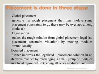 Placement in VLSI Design | PPTX