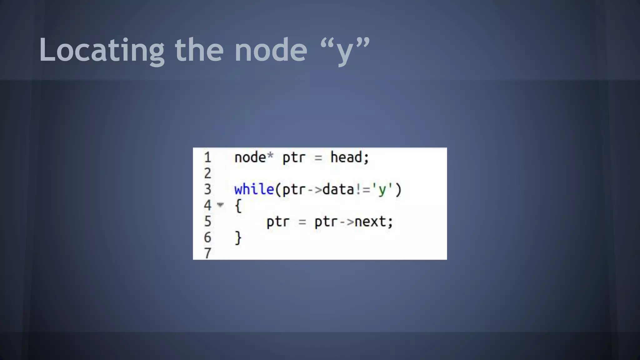 Locating the node “y” 
 
