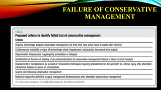 FAILURE OF CONSERVATIVE
MANAGEMENT
 
