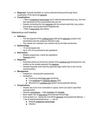 Placental Abnormalities and pathophysiology | PDF