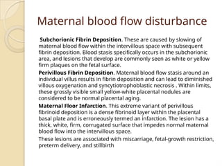 Subchorionic Infarct Placenta physiology and abnormalities IN PRE | PPTX