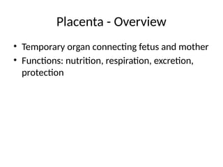 Comprehensive Overview of Placenta: Structure, Function, and Clinical ...