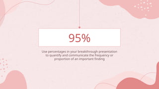 Use percentages in your breakthrough presentation
to quantify and communicate the frequency or
proportion of an important finding
95%
 
