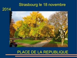 Strasbourg le 18 novembre 
2014 
PLACE DE LA REPUBLIQUE 
 