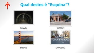 Qual destes é “Esquina”?
Suporte
Natural Approach
CROSSING
CORNER
TUNNEL
BRIDGE
 