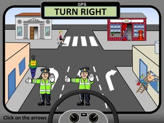 Click on the arrows
Click on the arrows
TURN RIGHT
GPS
 