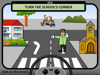 TURN THE SCHOOL’S CORNER
Click on the arrows
GPS
 