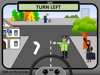 Click on the arrows
TURN LEFT
GPS
 