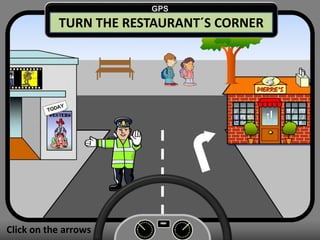 TURN THE RESTAURANT´S CORNER
Click on the arrows
GPS
 