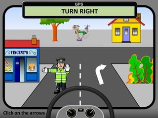 Click on the arrows
TURN RIGHT
GPS
 