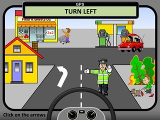 Click on the arrows
TURN LEFT
GPS
 
