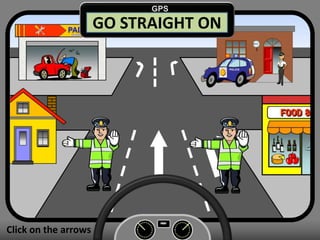 Click on the arrows
GO STRAIGHT ON
GPS
 