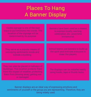 Places to hang a banner display
