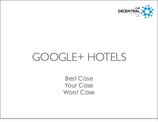 GOOGLE+ HOTELS
Best Case
Your Case
Worst Case
1
 