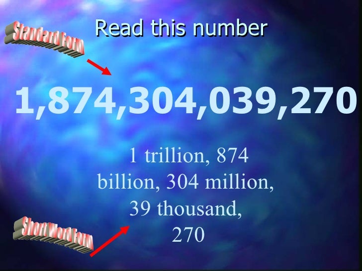 place value 1 billion in number form
