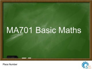 Place Number
MA701 Basic Maths
 