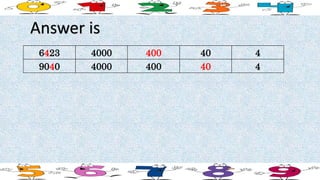 6423 4000 400 40 4
9040 4000 400 40 4
Answer is
 