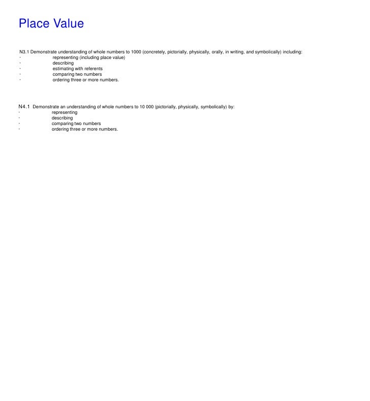 Place Value, Multiplication, Division