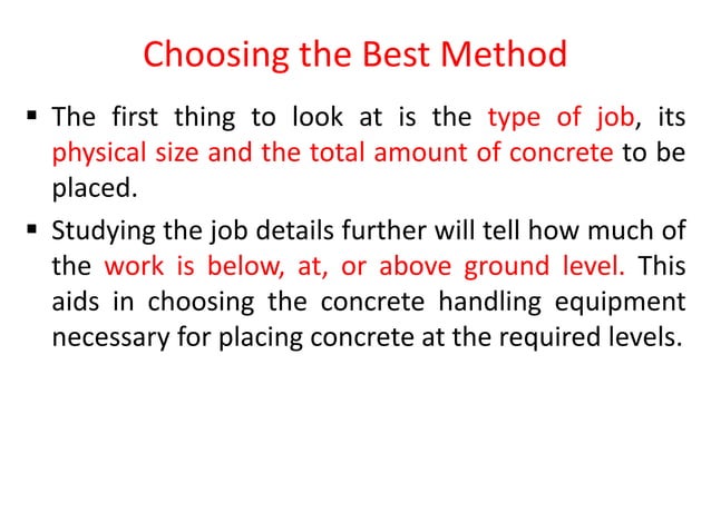 Placing of concrete | PPTX | Civil Engineering Industry | Industries