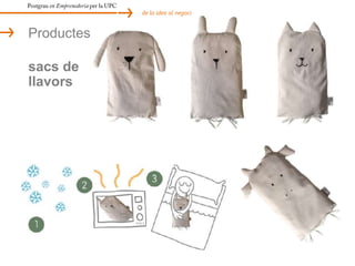 Postgrau en Emprenedoria per la UPCde la idea al negociClient objectiudona25-45 anysfills0-12 anysviu enen xarxa.comunitatla moda i tendències son valorindependent,exigent, confiançacriteri  i prescriptorapersonalitzal’entorn