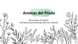 Día científico 3º A,B ESO
IES Prado de Santo Domingo (Alcorcón, Madrid)
Aromas del Prado
 