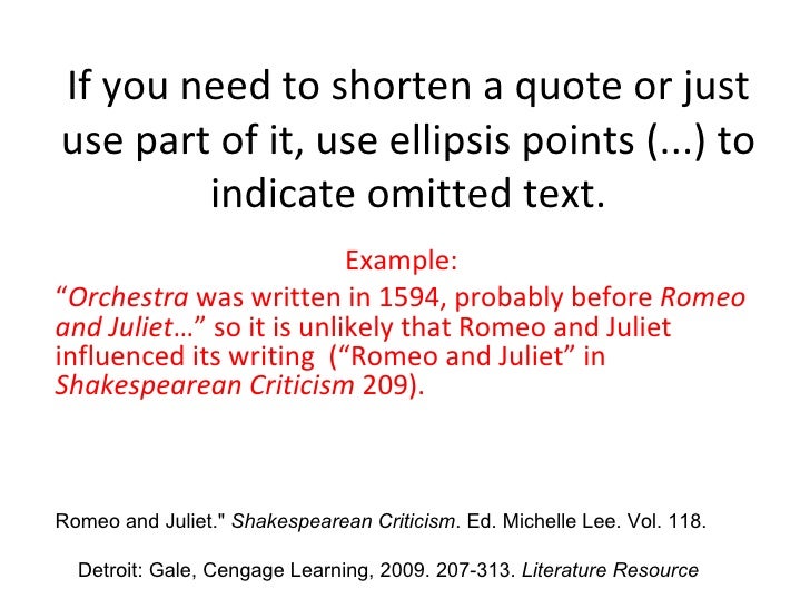 how to shorten a quote in a essay