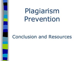 Plagiarism Prevention for Research Projects | PPT