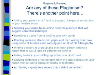 Plagiarism Prevention for Research Projects