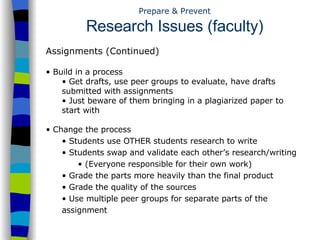 Plagiarism Prevention for Research Projects