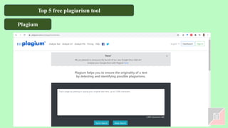 Top 5 free plagiarism tool
Plagium
 
