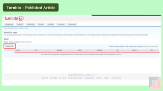 Turnitin – Published Article
 