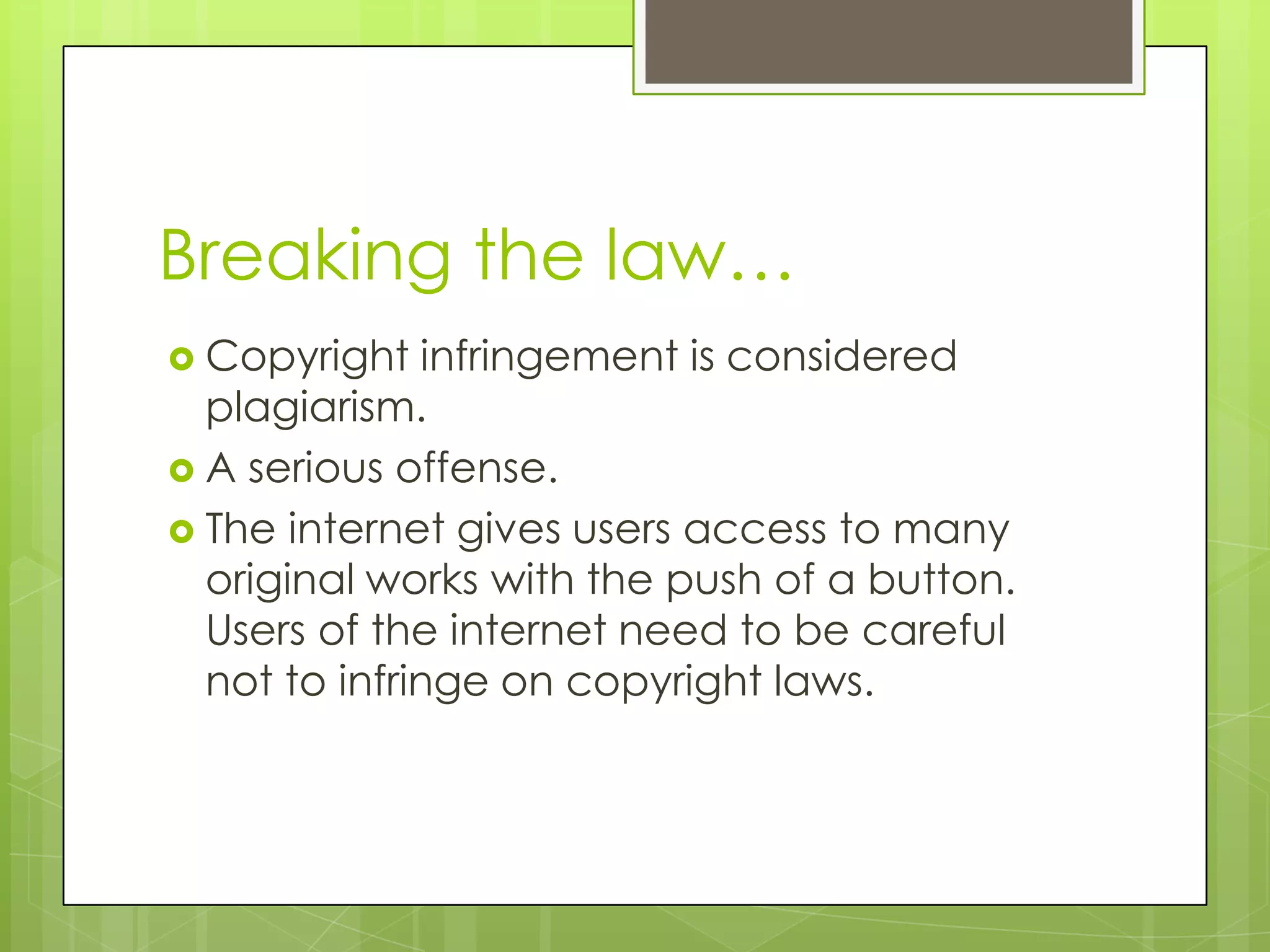 Plagiarism and copyright infringement | PPTX