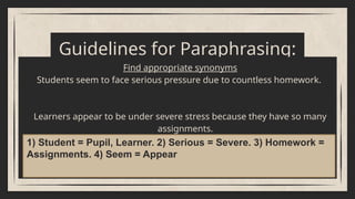 Comprehensive Guide to Avoiding Plagiarism and Mastering Paraphrasing ...