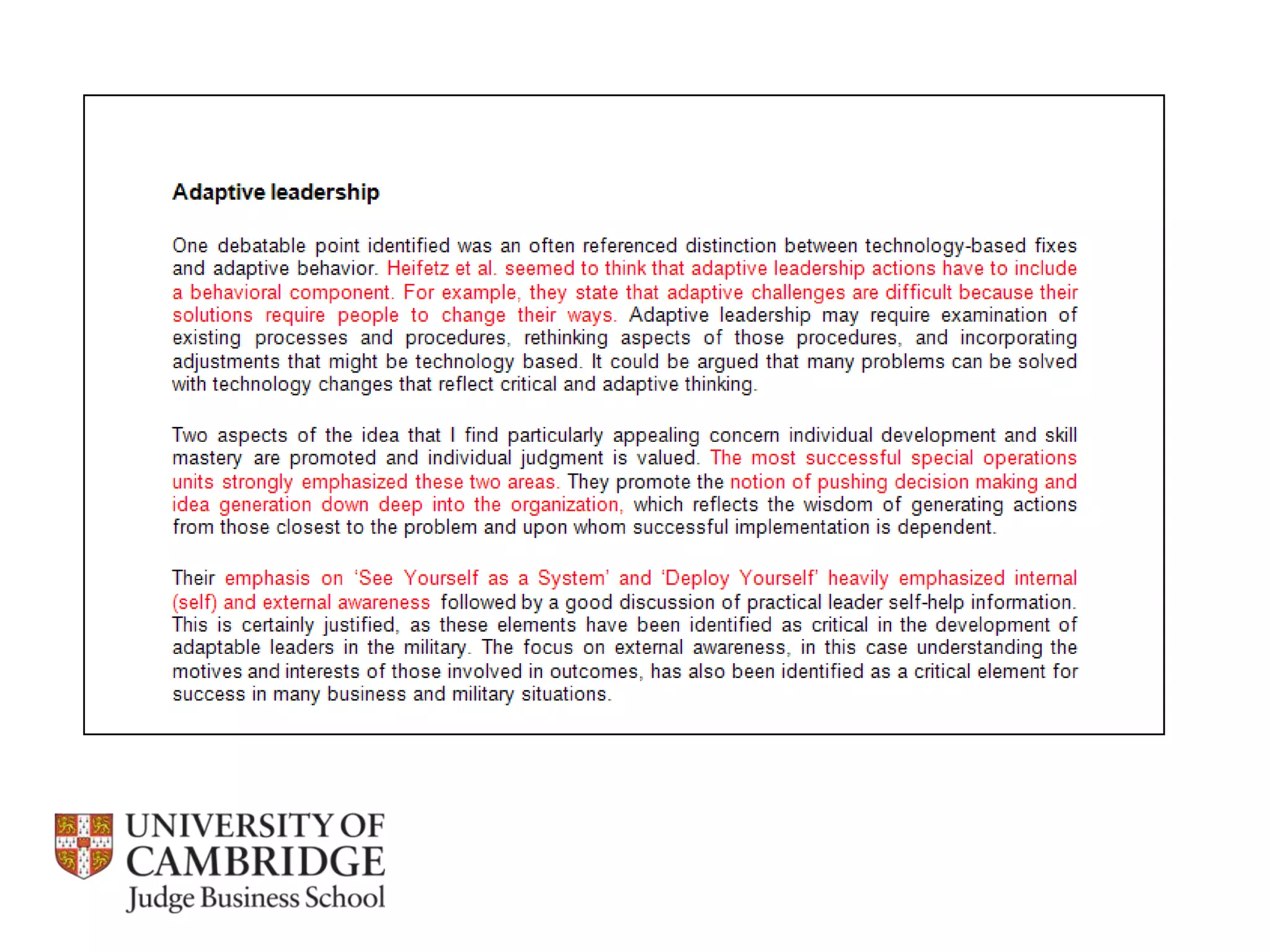 Referencing, integrity and plagiarism / Cambridge Judge Business School 2013