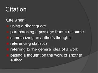 Plagiarism And Citation