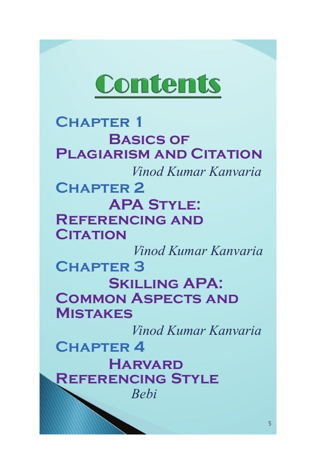Plagiarism, Citation and Referencing Issues and Styles
