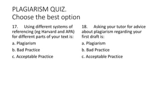 Plagiarism concept and quiz | PPTX