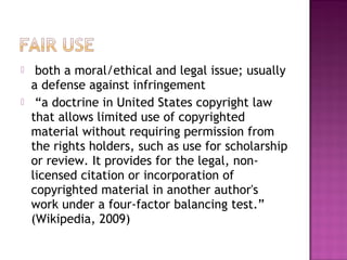 Plagiarism, copyright and fair use | PPT