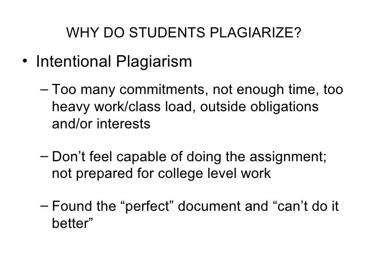 Why Do Students Plagiarize?