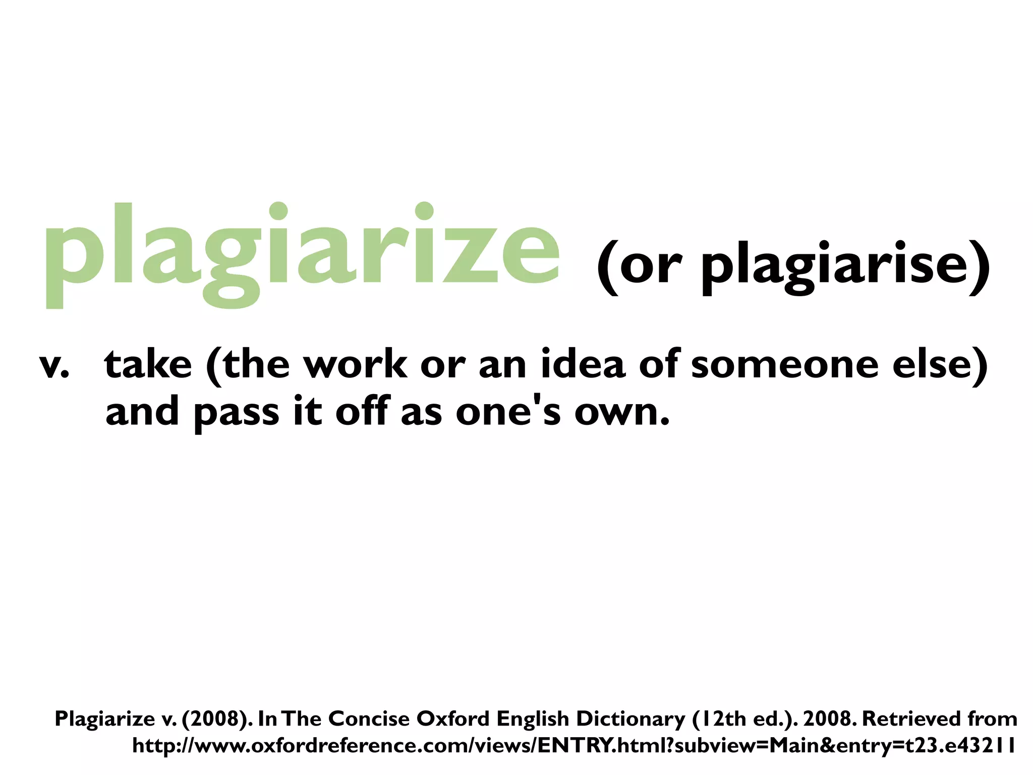 Plagiarism the danger of cut and paste PPT