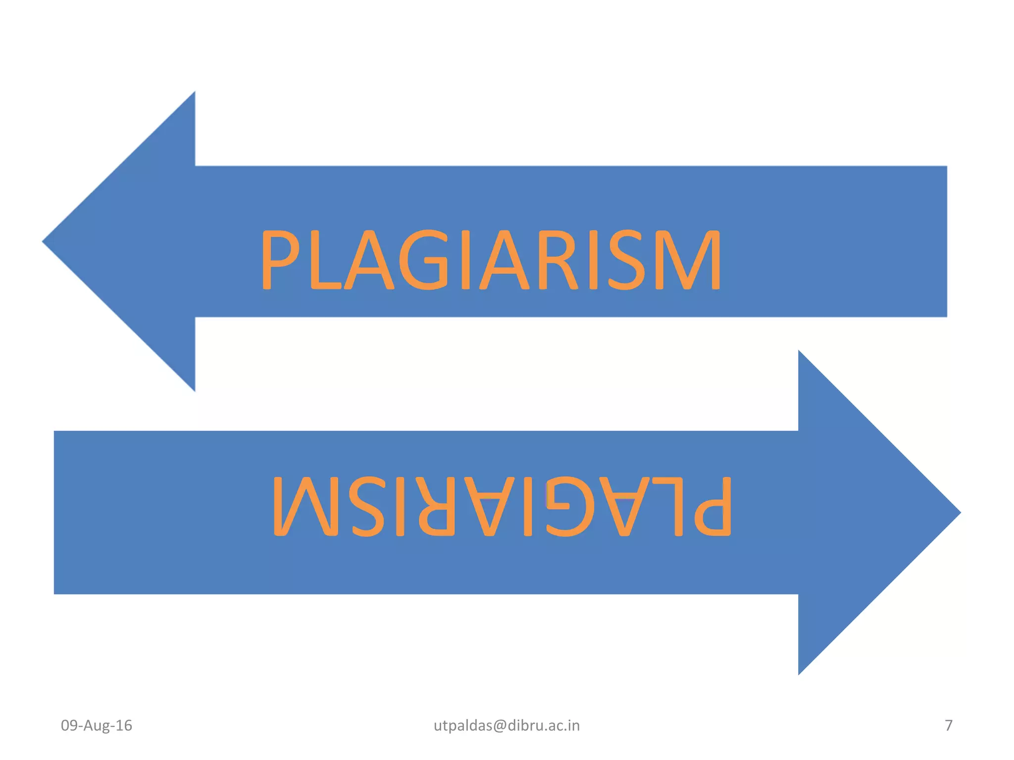 PLAGIARISM
PLAGIARISM
09-Aug-16 7utpaldas@dibru.ac.in
 