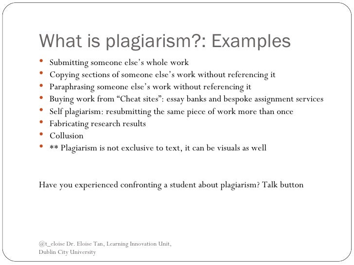 what is plagiarism thesis statement