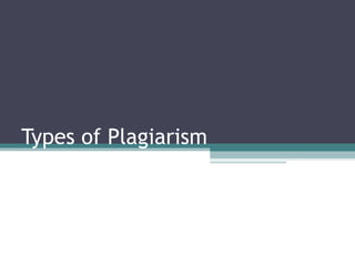 Types of Plagiarism
 

 