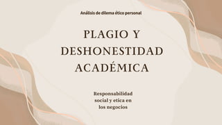 plagio y deshonestidad academica en la etica | PDF